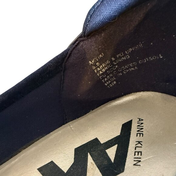 Anne Klein Sport Blue Glittering Criss Cross Strap Accent Slip On Wedges 8.5 - Picture 7 of 8